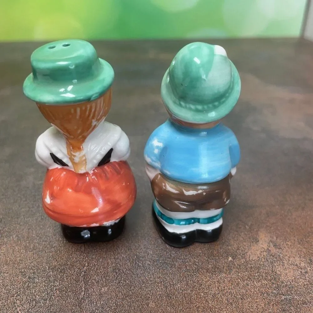 Vintage 1950s Goebel German Boy & Girl Salt & Pepper Shaker Set